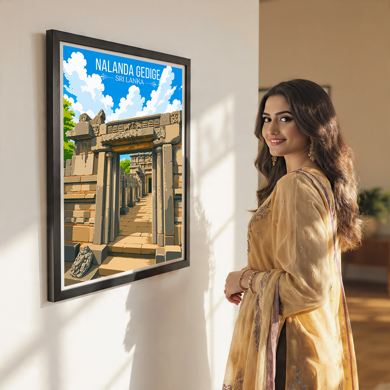 Nalanda Gedige - Sri Lanka - Travel Poster Print Modern Style Wall Art - Art Print - Travel Art Poster