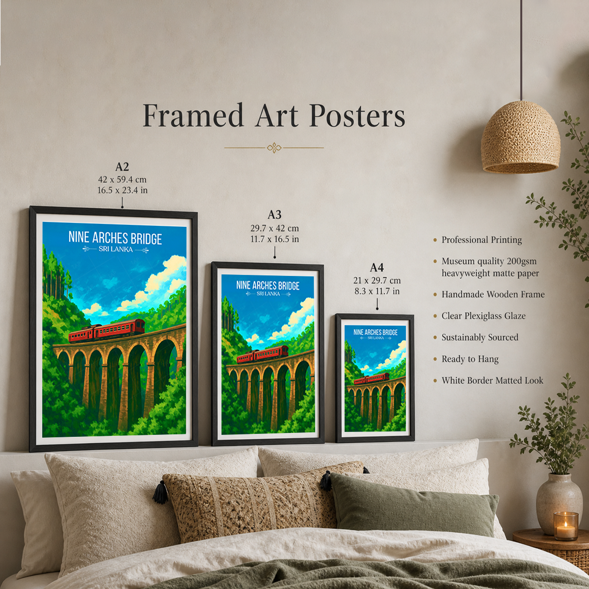 Nine Arches Bridge - Sri Lanka - Travel Poster Print Modern Style Wall Art - Art Print - Travel Art Poster