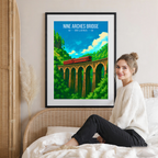 Nine Arches Bridge - Sri Lanka - Travel Poster Print Modern Style Wall Art - Art Print - Travel Art Poster