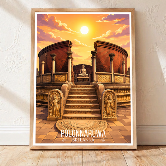 Polonnaruwa - Sri Lanka - Travel Poster Print Modern Style Wall Art - Art Print - Travel Art Poster