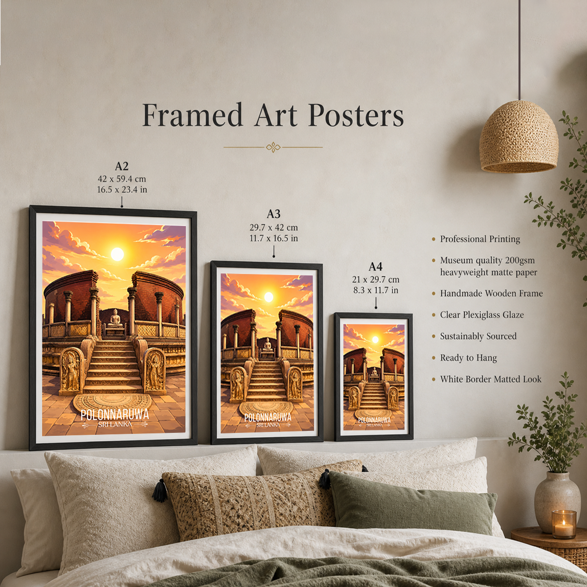 Polonnaruwa - Sri Lanka - Travel Poster Print Modern Style Wall Art - Art Print - Travel Art Poster