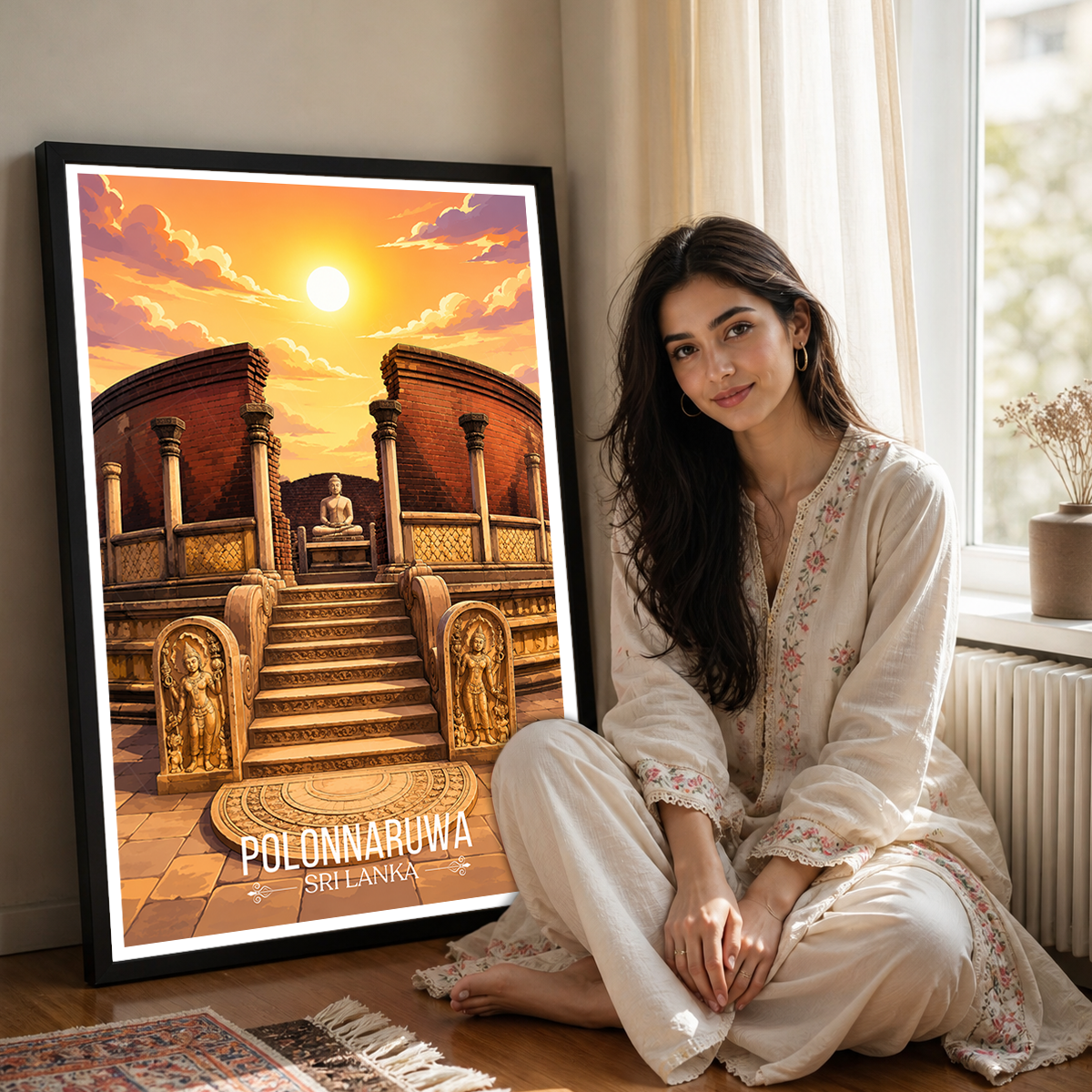 Polonnaruwa - Sri Lanka - Travel Poster Print Modern Style Wall Art - Art Print - Travel Art Poster