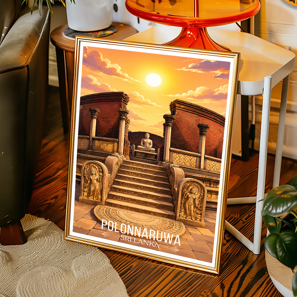 Polonnaruwa - Sri Lanka - Travel Poster Print Modern Style Wall Art - Art Print - Travel Art Poster