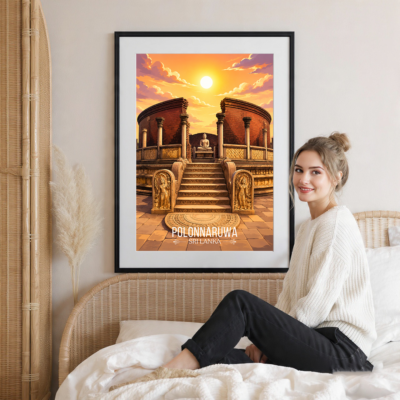 Polonnaruwa - Sri Lanka - Travel Poster Print Modern Style Wall Art - Art Print - Travel Art Poster