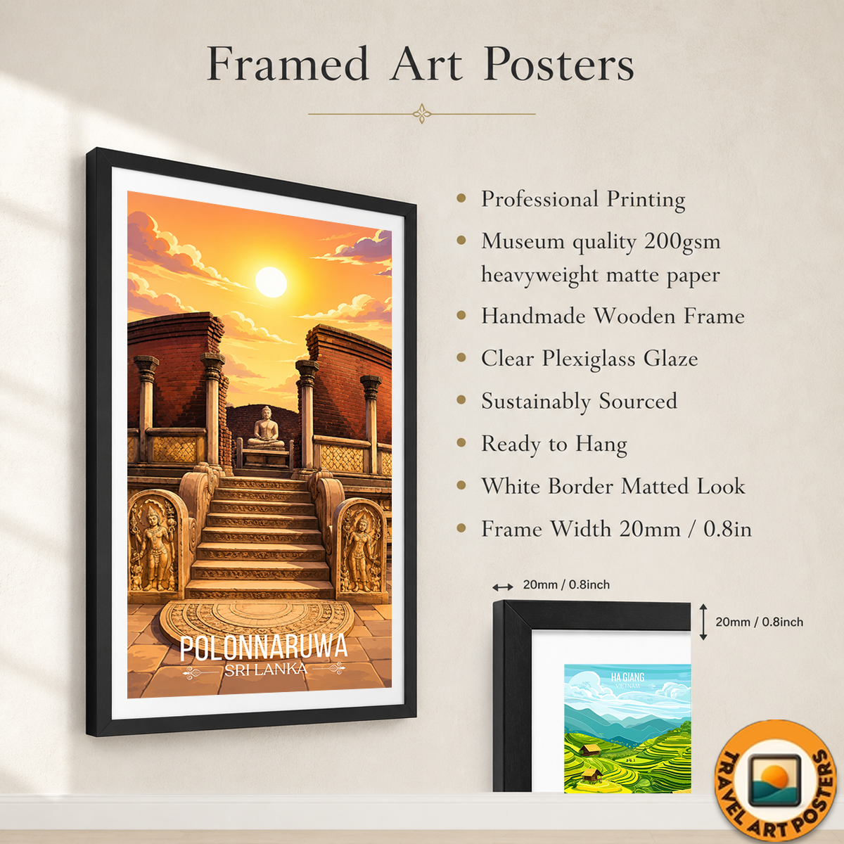 Polonnaruwa - Sri Lanka - Travel Poster Print Modern Style Wall Art - Art Print - Travel Art Poster