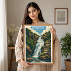 Ravana Falls - Sri Lanka - Travel Poster Print Modern Style Wall Art - Art Print - Travel Art Poster