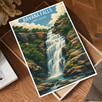 Ravana Falls - Sri Lanka - Travel Poster Print Modern Style Wall Art - Art Print - Travel Art Poster