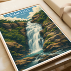 Ravana Falls - Sri Lanka - Travel Poster Print Modern Style Wall Art - Art Print - Travel Art Poster