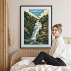 Ravana Falls - Sri Lanka - Travel Poster Print Modern Style Wall Art - Art Print - Travel Art Poster