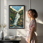Ravana Falls - Sri Lanka - Travel Poster Print Modern Style Wall Art - Art Print - Travel Art Poster