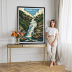 Ravana Falls - Sri Lanka - Travel Poster Print Modern Style Wall Art - Art Print - Travel Art Poster