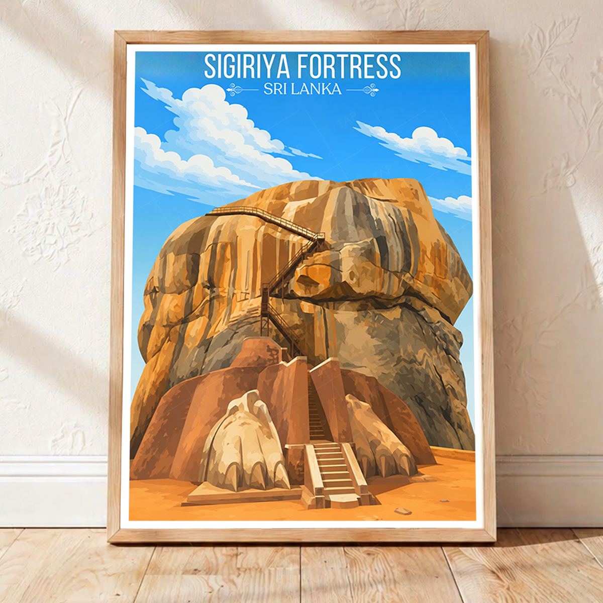 Sigiriya Fortress - Sri Lanka - Travel Poster Print Modern Style Wall Art - Art Print - Travel Art Poster