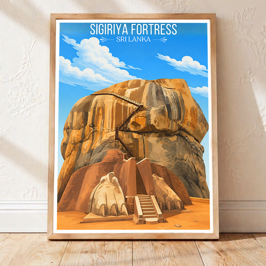 Sigiriya Fortress - Sri Lanka - Travel Poster Print Modern Style Wall Art - Art Print - Travel Art Poster