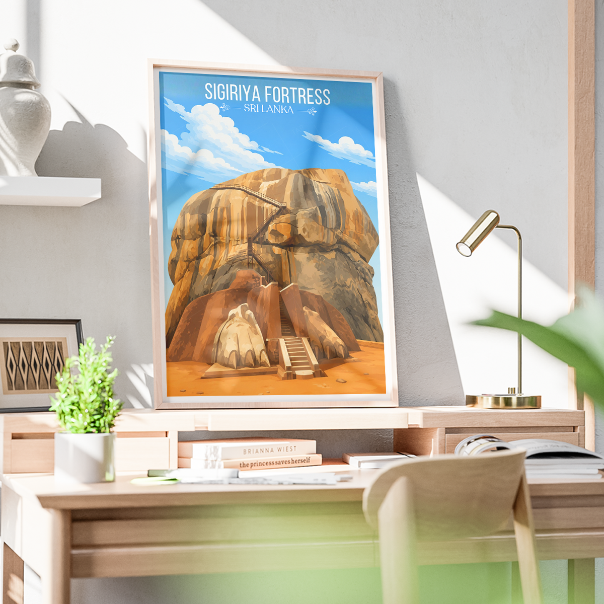 Sigiriya Fortress - Sri Lanka - Travel Poster Print Modern Style Wall Art - Art Print - Travel Art Poster