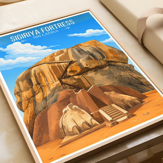 Sigiriya Fortress - Sri Lanka - Travel Poster Print Modern Style Wall Art - Art Print - Travel Art Poster