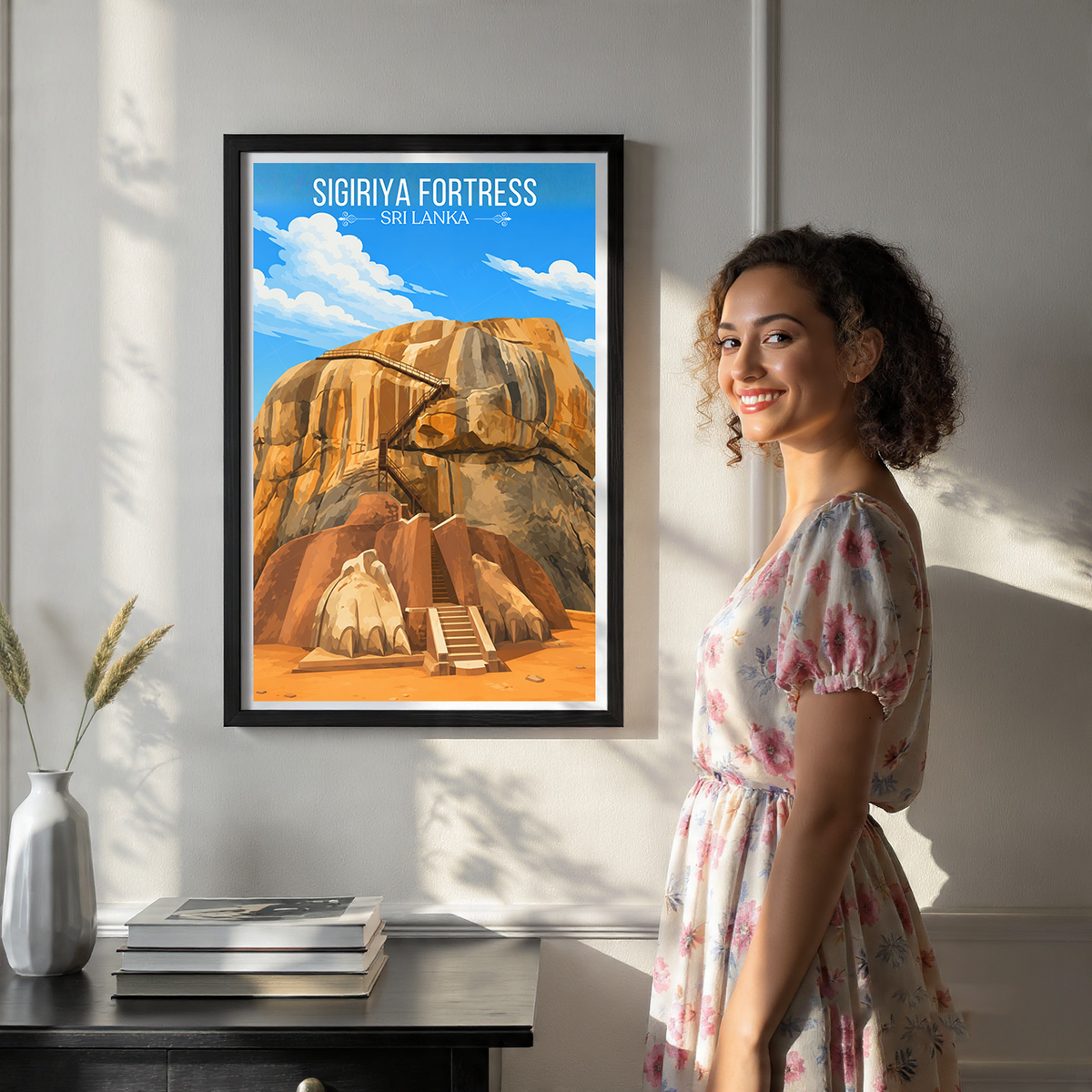 Sigiriya Fortress - Sri Lanka - Travel Poster Print Modern Style Wall Art - Art Print - Travel Art Poster