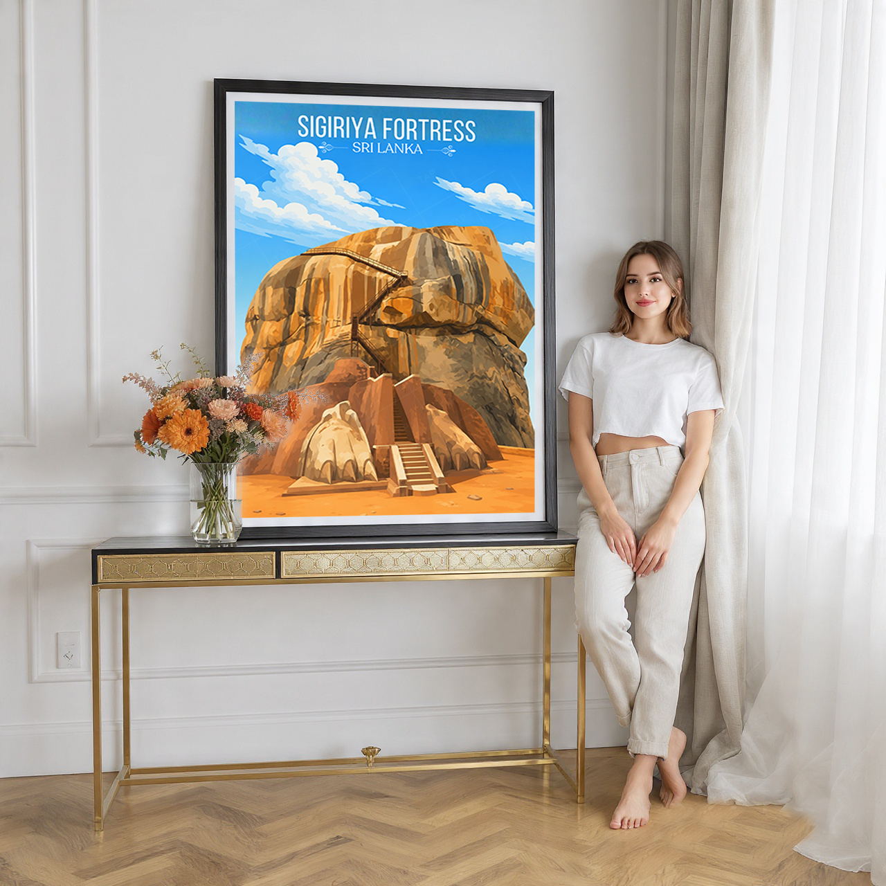 Sigiriya Fortress - Sri Lanka - Travel Poster Print Modern Style Wall Art - Art Print - Travel Art Poster