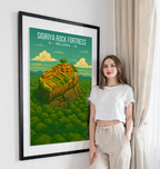 Sigiriya Rock Fortress - Sri Lanka - Travel Poster Print Modern Style Wall Art - Art Print - Travel Art Poster