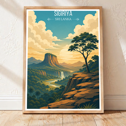 Sigiriya - Sri Lanka - Travel Poster Print Modern Style Wall Art - Art Print - Travel Art Poster
