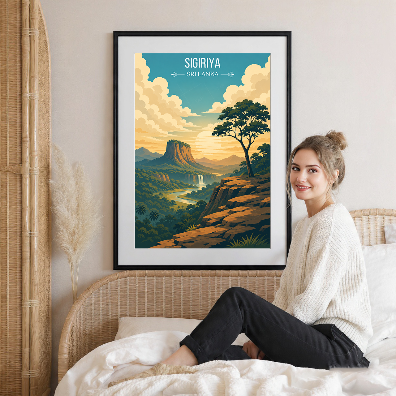 Sigiriya - Sri Lanka - Travel Poster Print Modern Style Wall Art - Art Print - Travel Art Poster