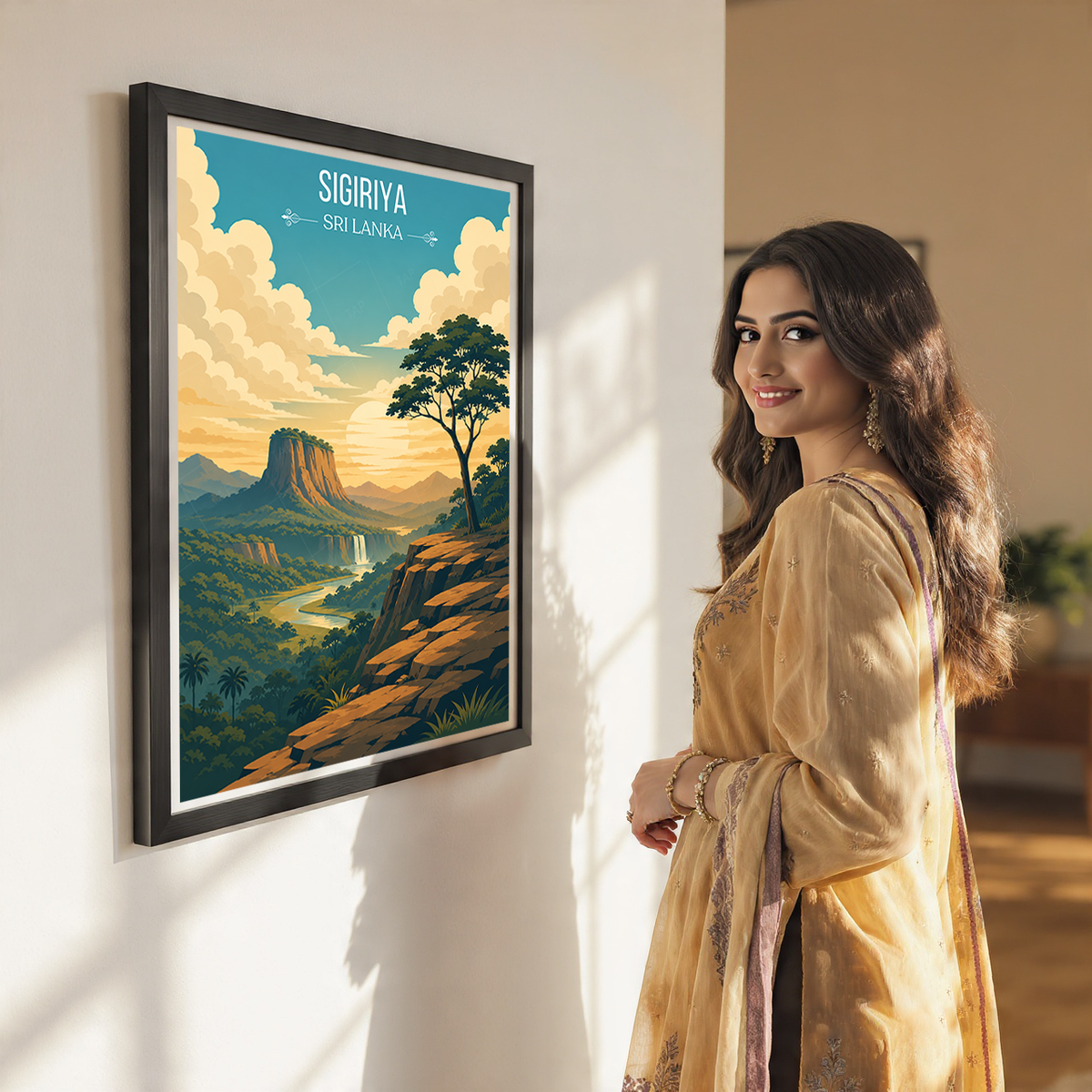 Sigiriya - Sri Lanka - Travel Poster Print Modern Style Wall Art - Art Print - Travel Art Poster