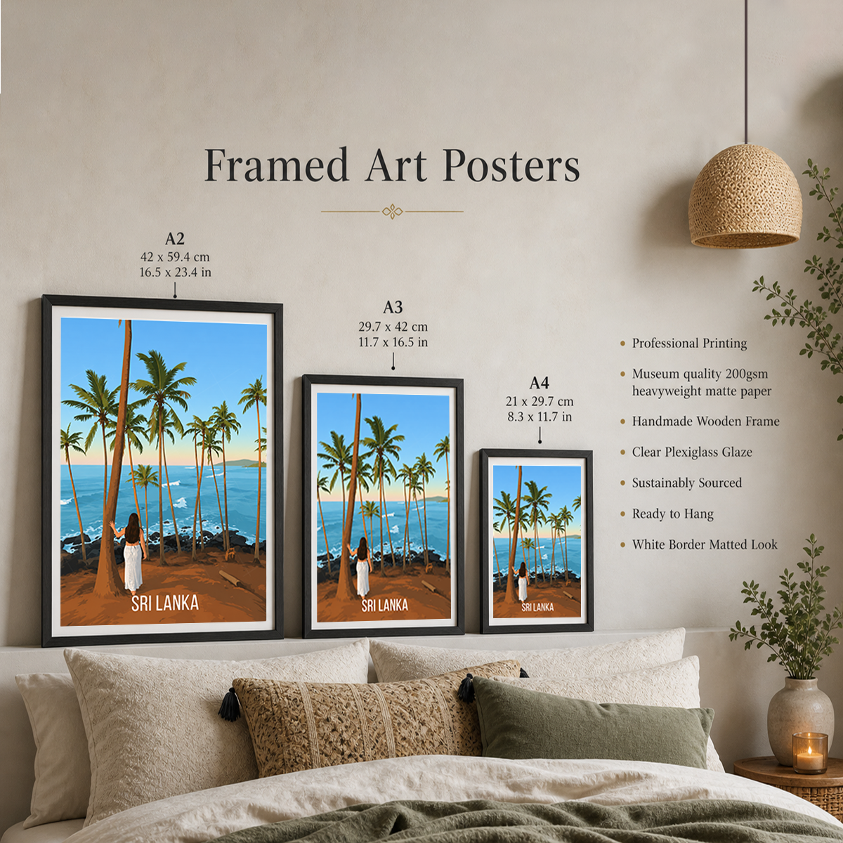 Sri Lanka - Travel Poster Print Modern Style Wall Art - Art Print - Travel Art Poster