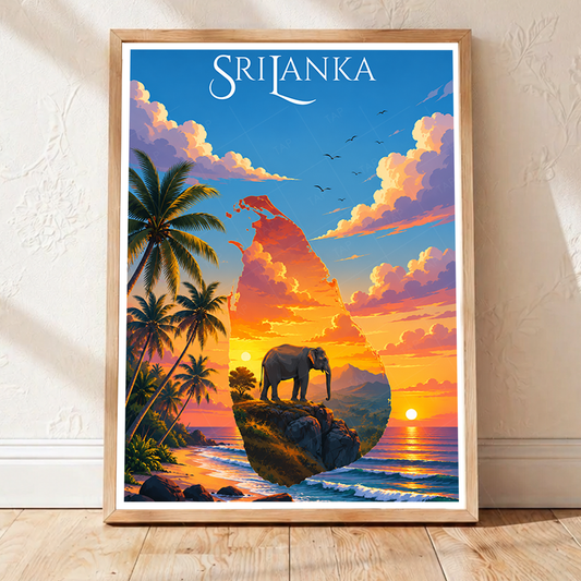 Sri Lanka - Travel Poster Print Modern Style Wall Art - Art Print - Travel Art Poster