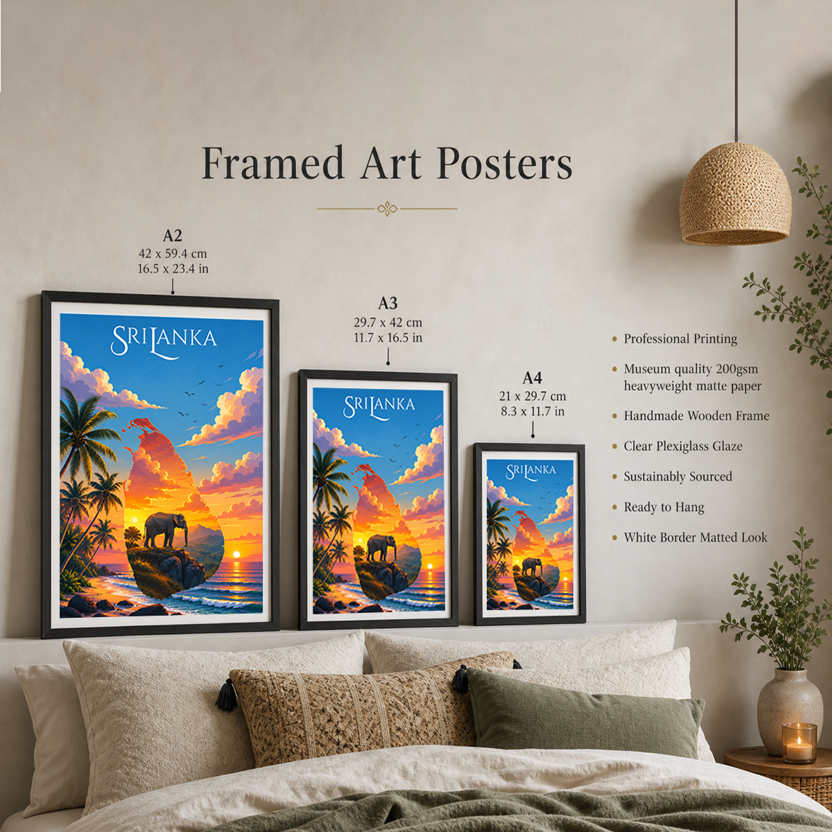 Sri Lanka - Travel Poster Print Modern Style Wall Art
