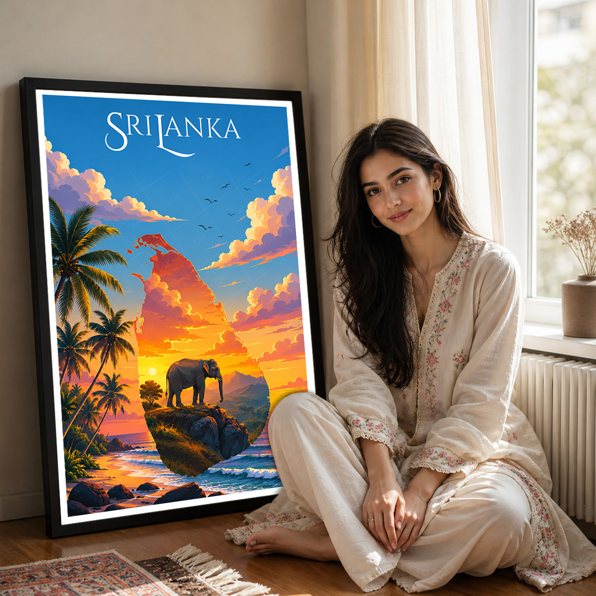Sri Lanka - Travel Poster Print Modern Style Wall Art