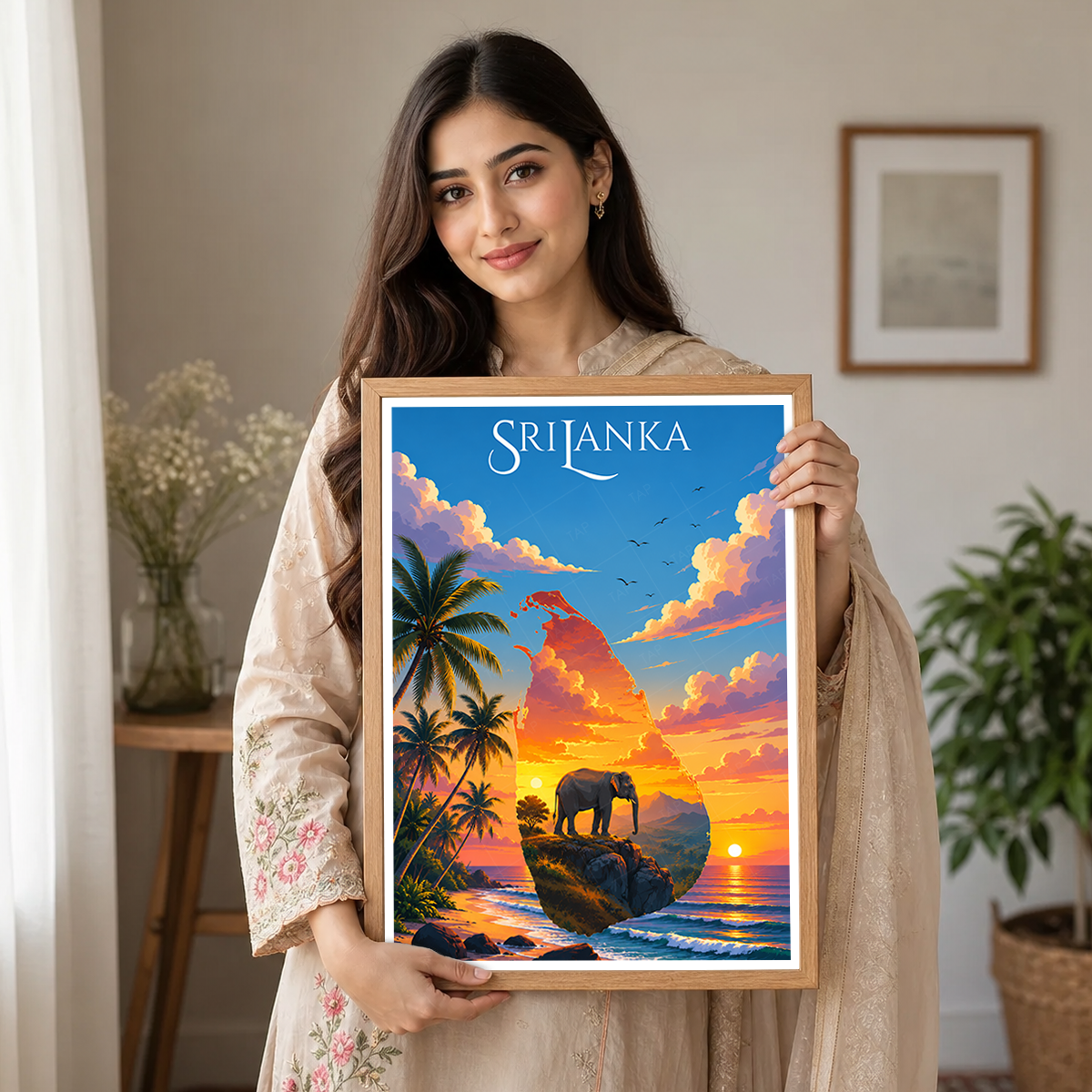 Sri Lanka - Travel Poster Print Modern Style Wall Art