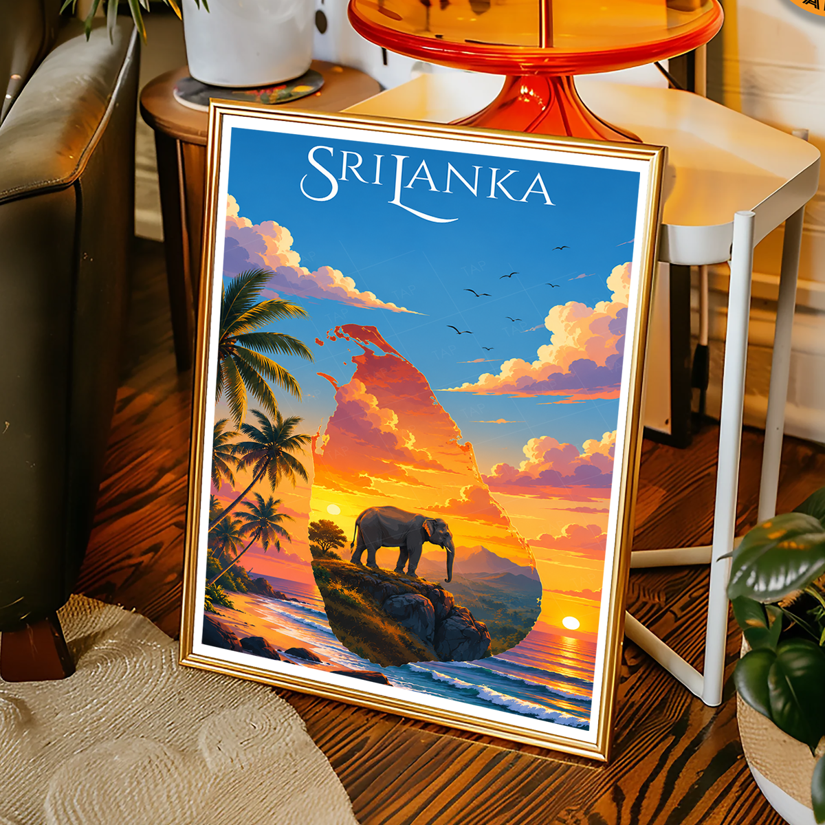 Sri Lanka - Travel Poster Print Modern Style Wall Art