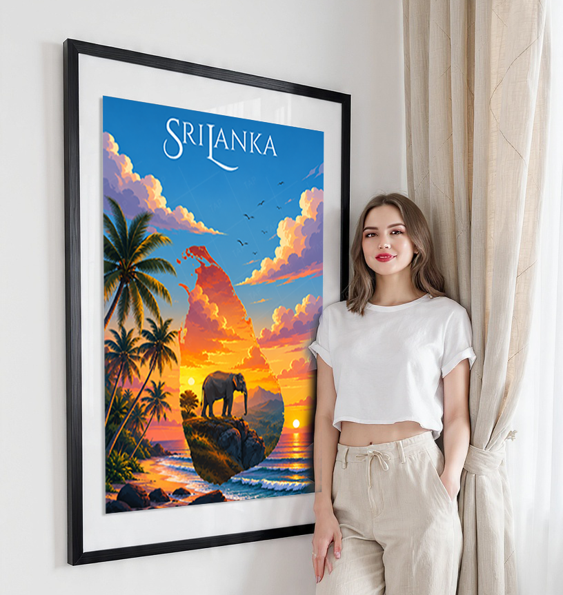 Sri Lanka - Travel Poster Print Modern Style Wall Art