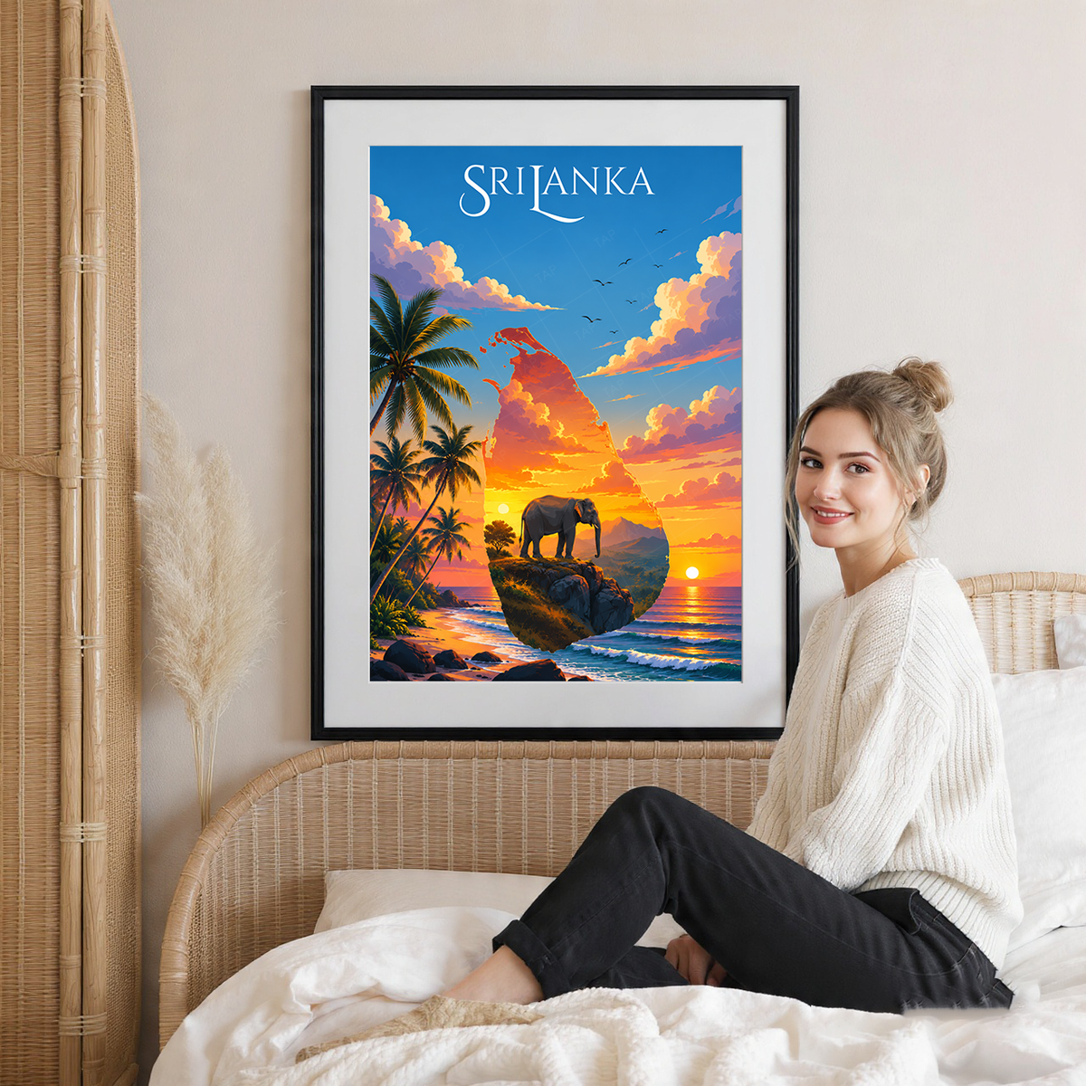 Sri Lanka - Travel Poster Print Modern Style Wall Art