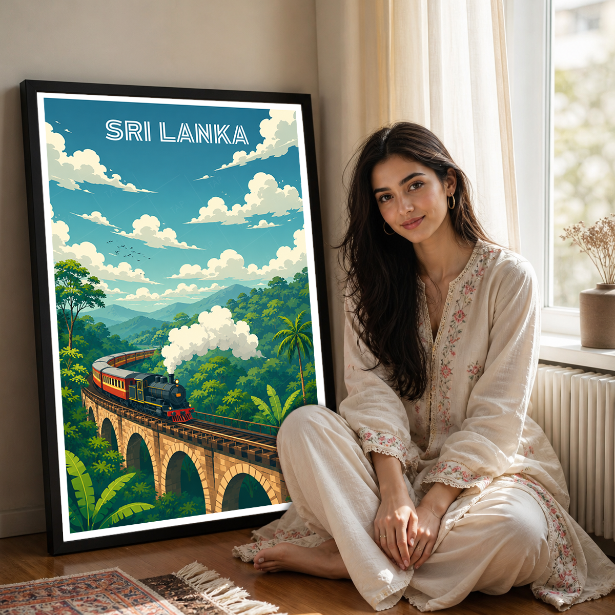 Sri Lanka - Travel Poster Print Modern Style Wall Art