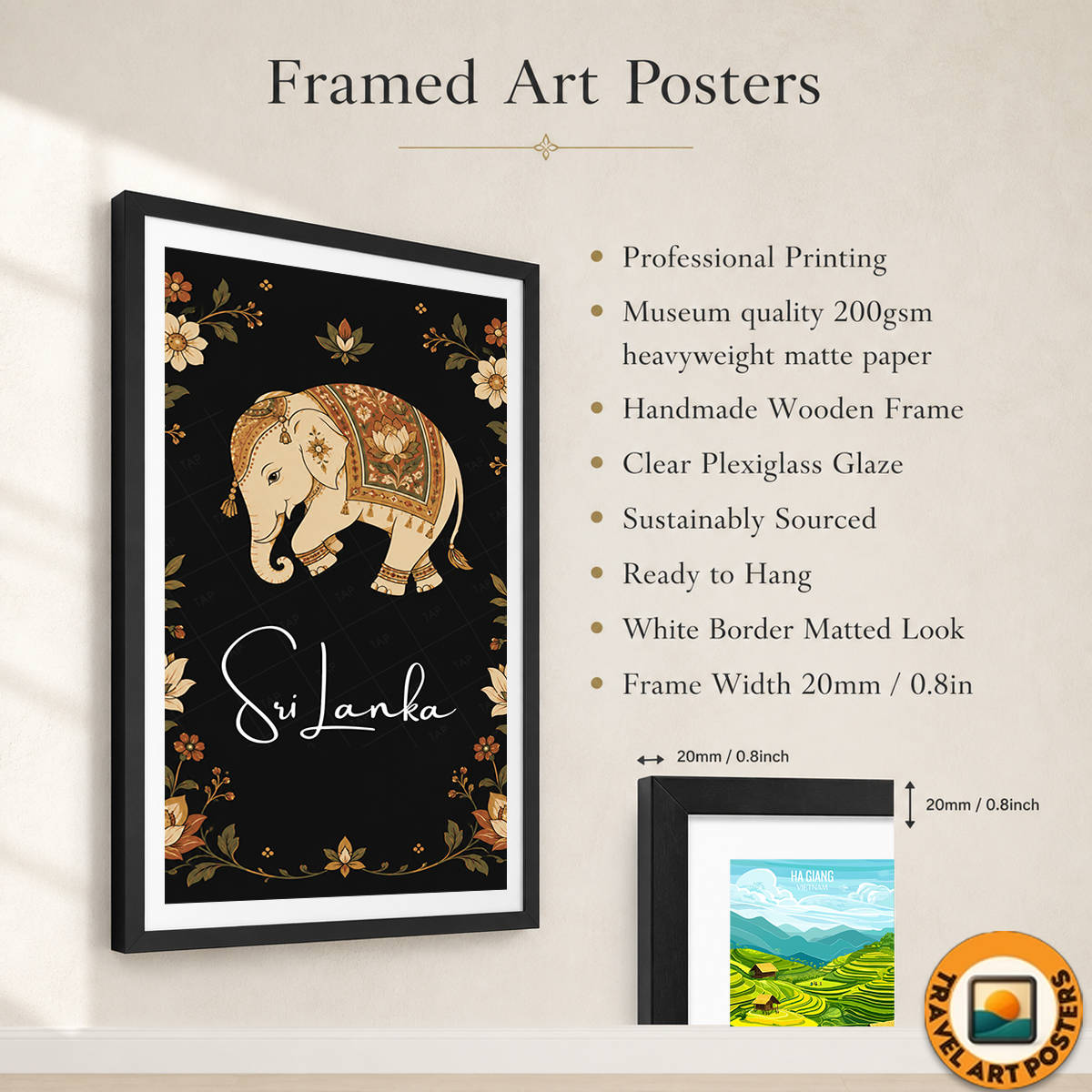 Sri Lanka - Travel Poster Print Modern Style Wall Art