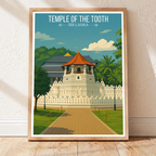 Temple of the Tooth - Sri Lanka - Travel Poster Print Modern Style Wall Art