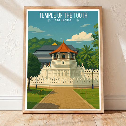 Temple of the Tooth - Sri Lanka - Travel Poster Print Modern Style Wall Art - Art Print - Travel Art Poster