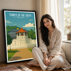 Temple of the Tooth - Sri Lanka - Travel Poster Print Modern Style Wall Art