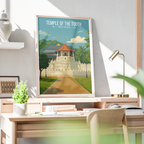 Temple of the Tooth - Sri Lanka - Travel Poster Print Modern Style Wall Art