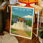 Temple of the Tooth - Sri Lanka - Travel Poster Print Modern Style Wall Art