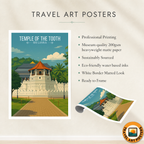 Temple of the Tooth - Sri Lanka - Travel Poster Print Modern Style Wall Art