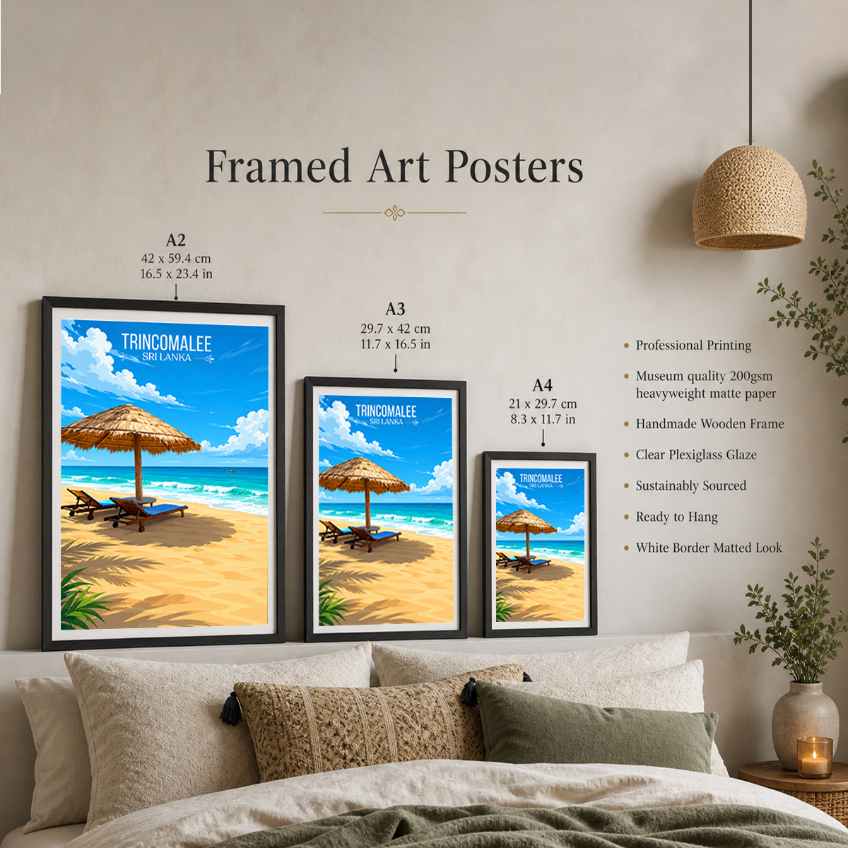 Trincomalee - Sri Lanka - Travel Poster Print Modern Style Wall Art