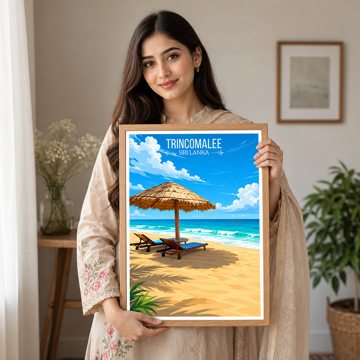 Trincomalee - Sri Lanka - Travel Poster Print Modern Style Wall Art