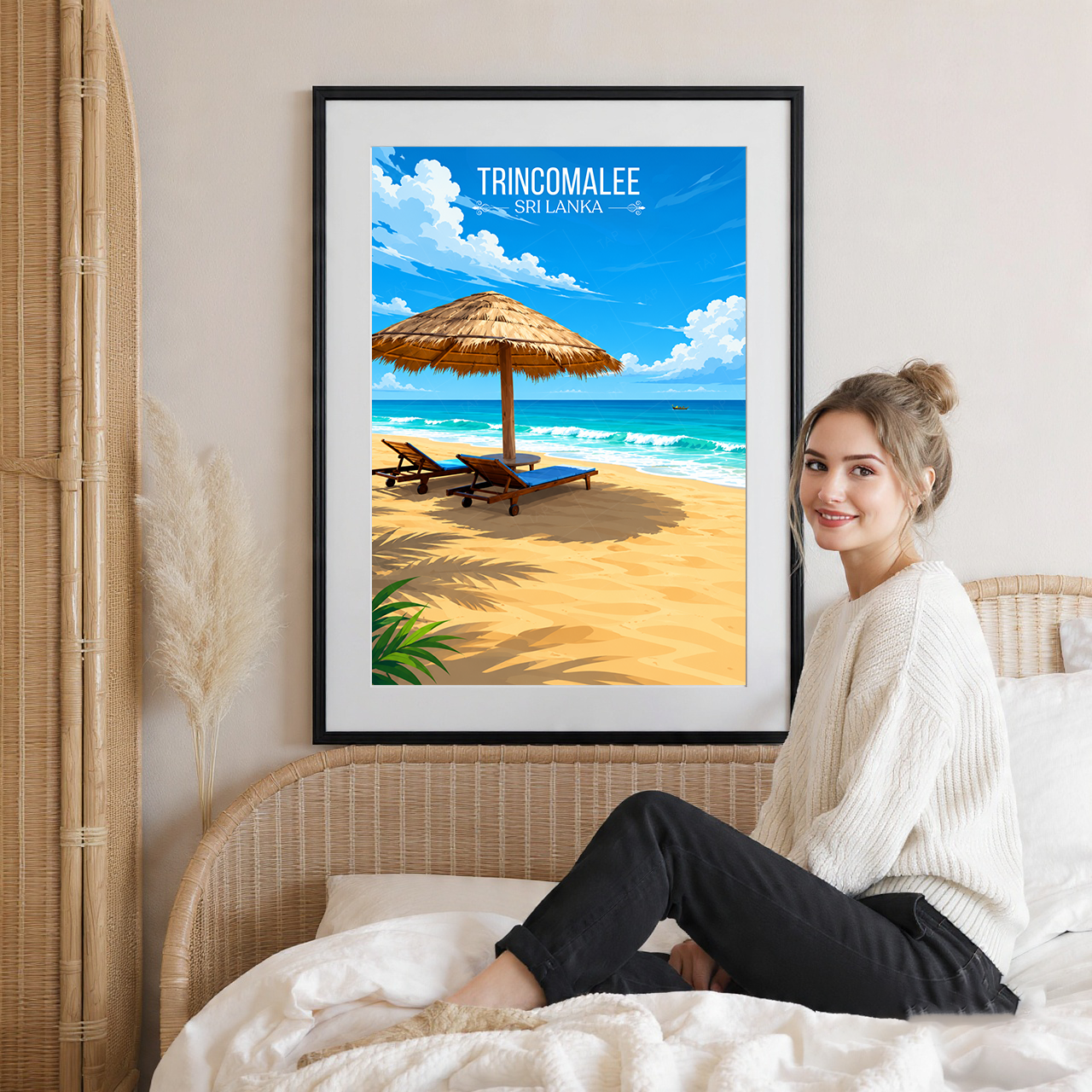 Trincomalee - Sri Lanka - Travel Poster Print Modern Style Wall Art