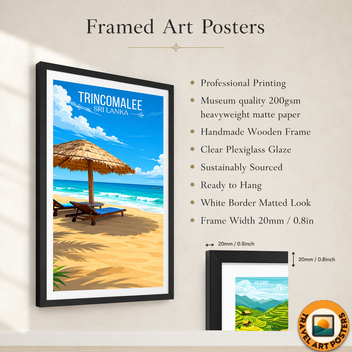 Trincomalee - Sri Lanka - Travel Poster Print Modern Style Wall Art