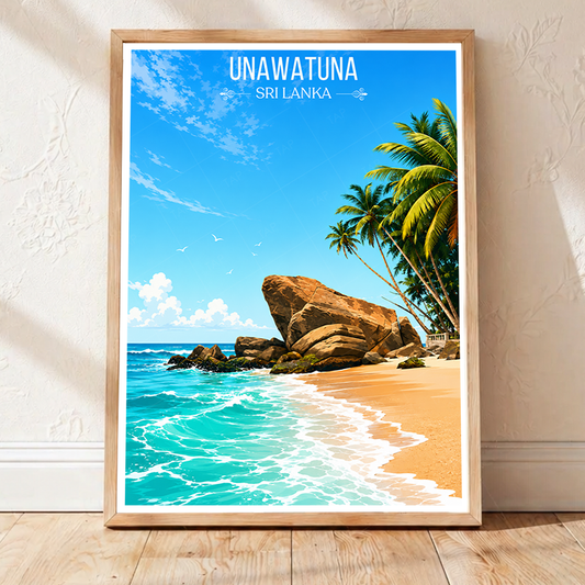 Unawatuna - Sri Lanka - Travel Poster Print Modern Style Wall Art - Art Print - Travel Art Poster
