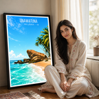 Unawatuna - Sri Lanka - Travel Poster Print Modern Style Wall Art