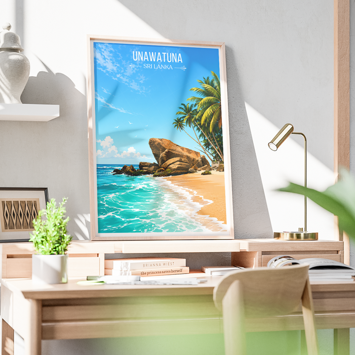 Unawatuna - Sri Lanka - Travel Poster Print Modern Style Wall Art