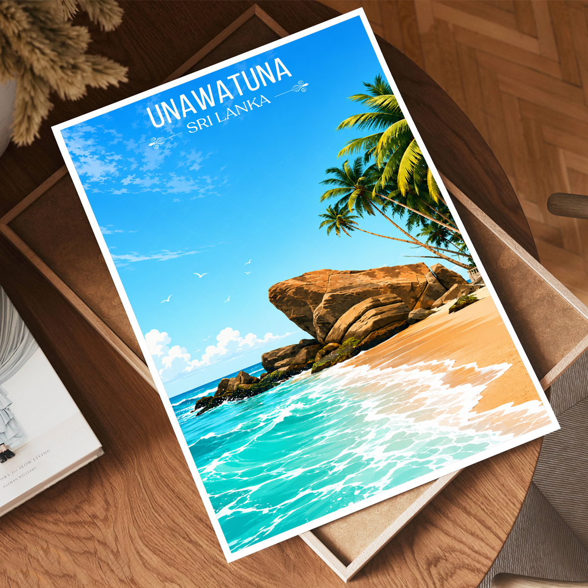 Unawatuna - Sri Lanka - Travel Poster Print Modern Style Wall Art