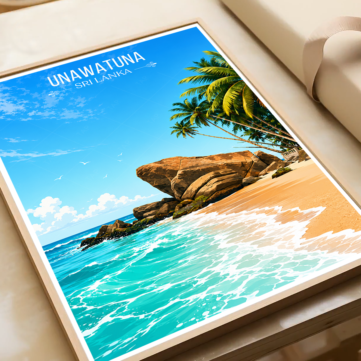 Unawatuna - Sri Lanka - Travel Poster Print Modern Style Wall Art